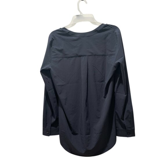 Women's V-Neck Blouse, REV3, S, Blue, NWT - Picture 3 of 5